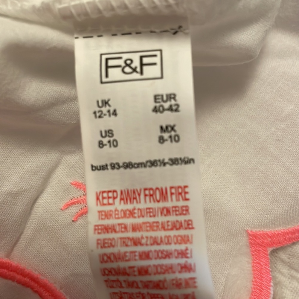 Cotton scallop pineapple white neon short and cami pyjamas size 8-10 - Picture 7 of 9